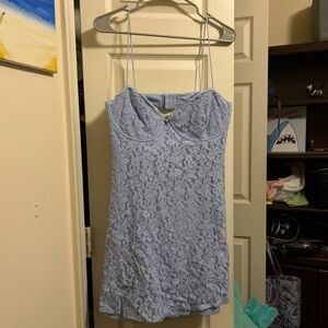 Garage Sky Blue Lace Mini Dress